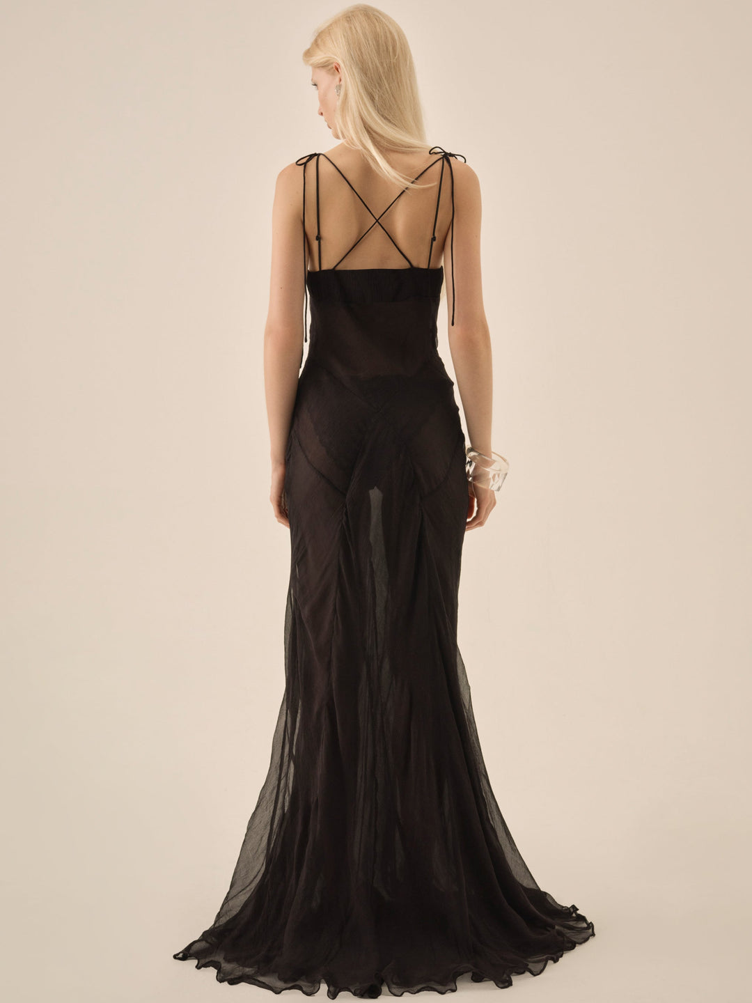 Willa Silk Gown — Black - Image 2