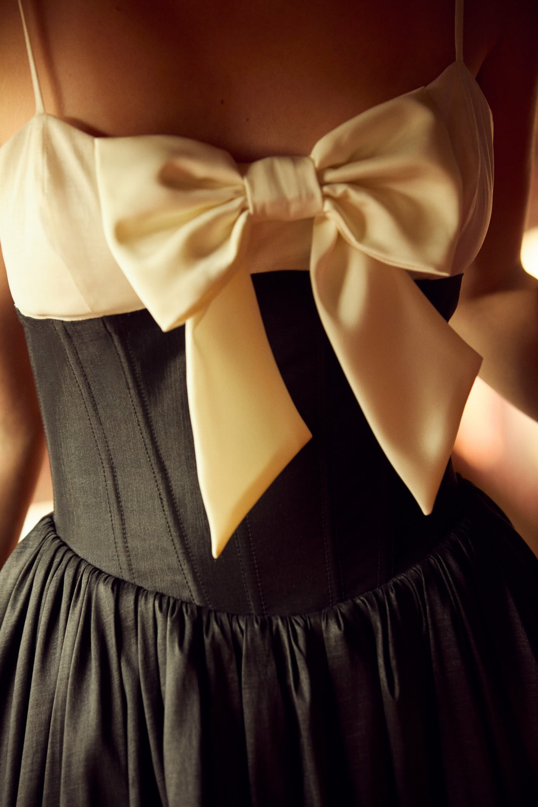 Emalie Taffeta Midi Dress — Black - Image 7