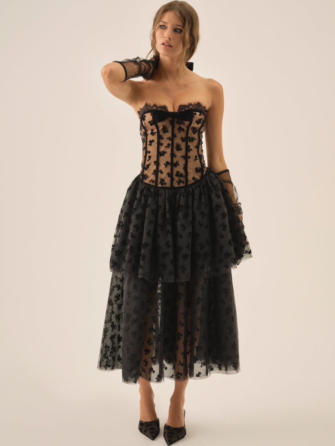 Dionne Midi Dress — Black - Image 4
