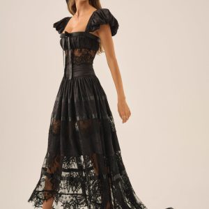 Annabelle Lace Gown — Black