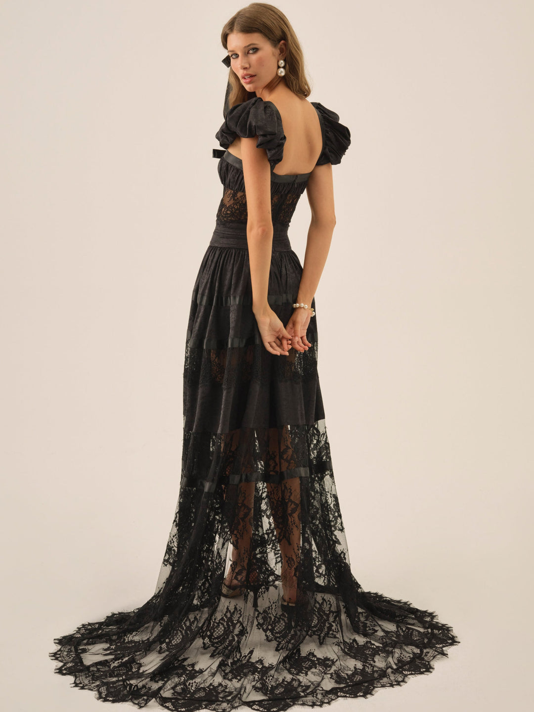 Annabelle Lace Gown — Black - Image 2