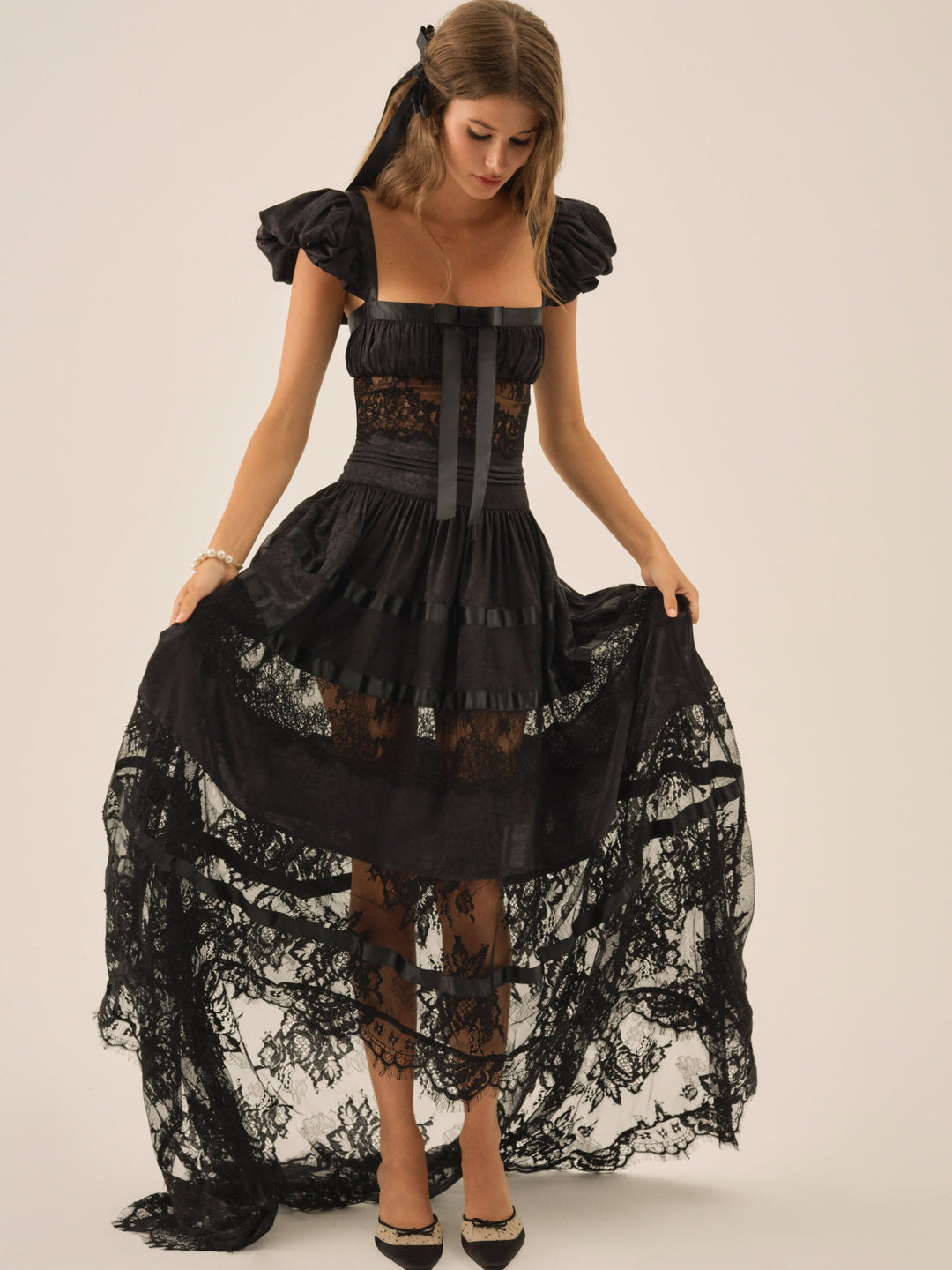 Annabelle Lace Gown — Black - Image 4