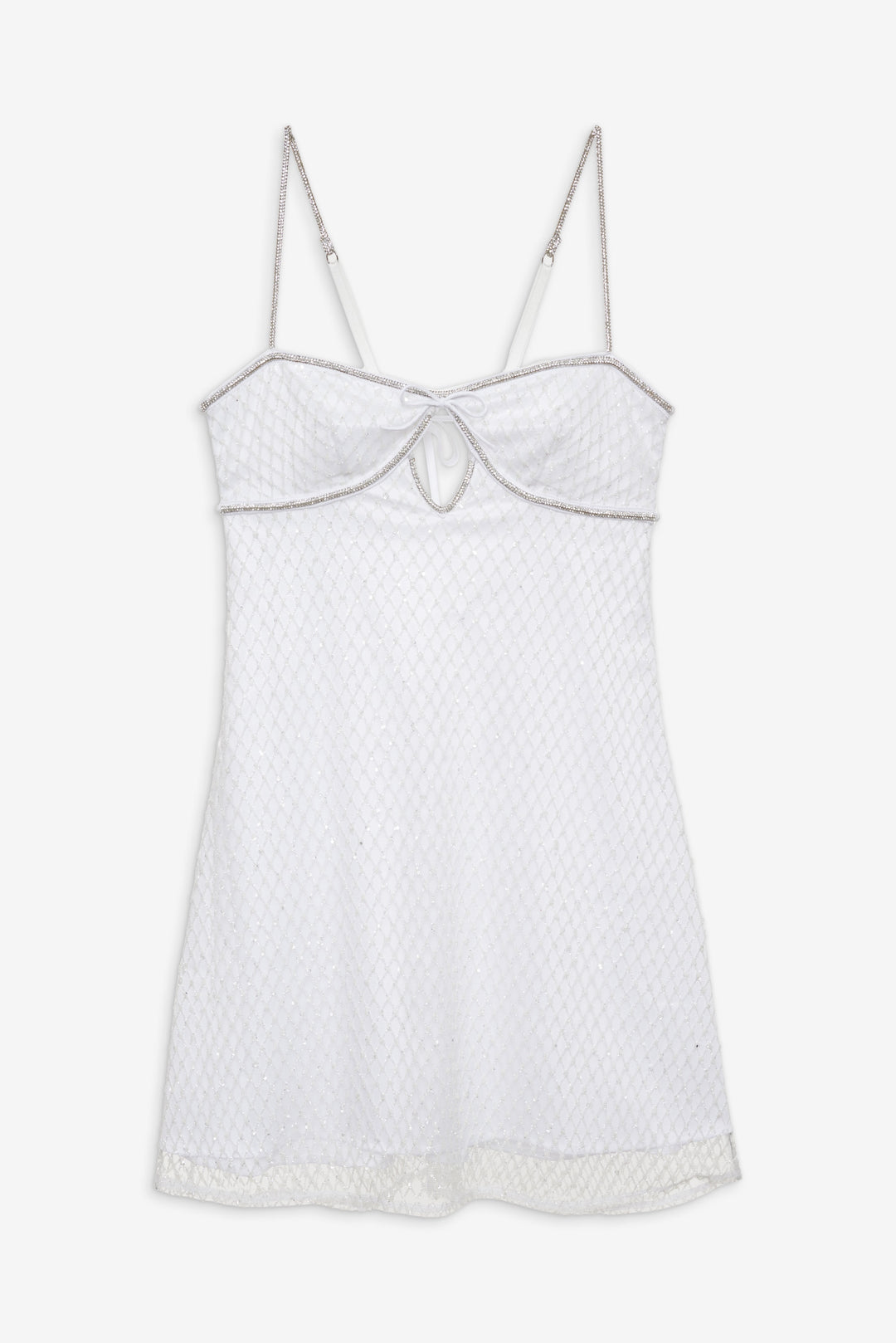 Glitter Slip Dress — White - Image 5
