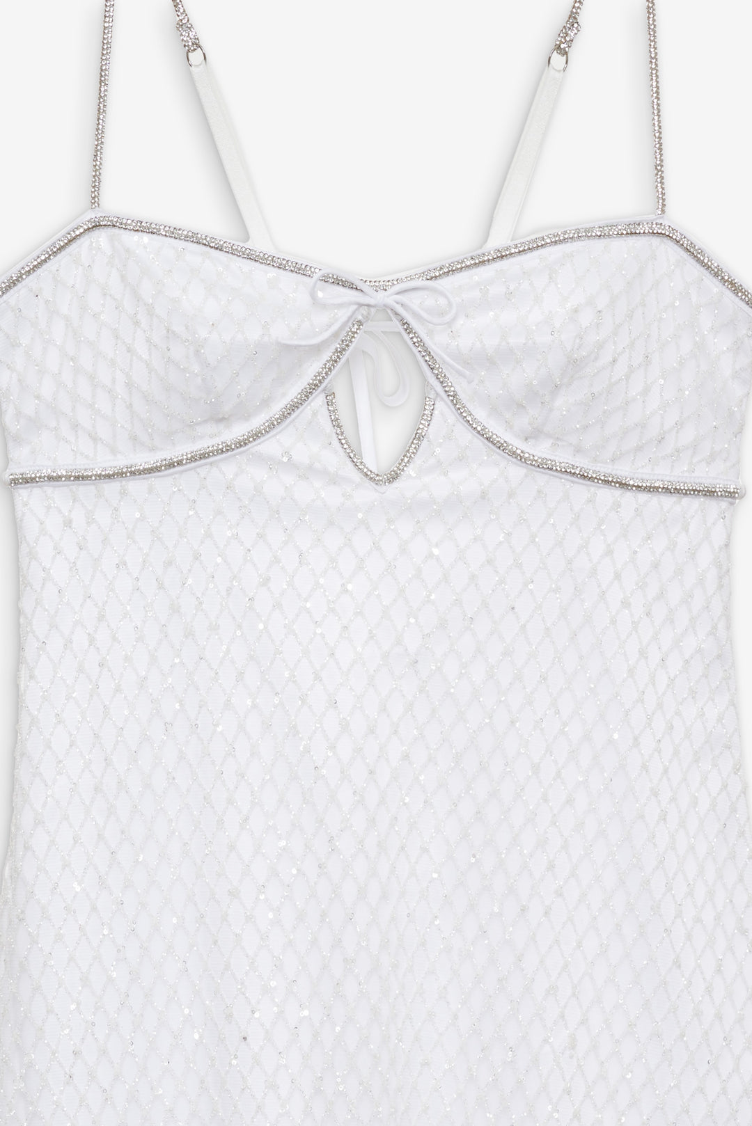 Glitter Slip Dress — White - Image 6