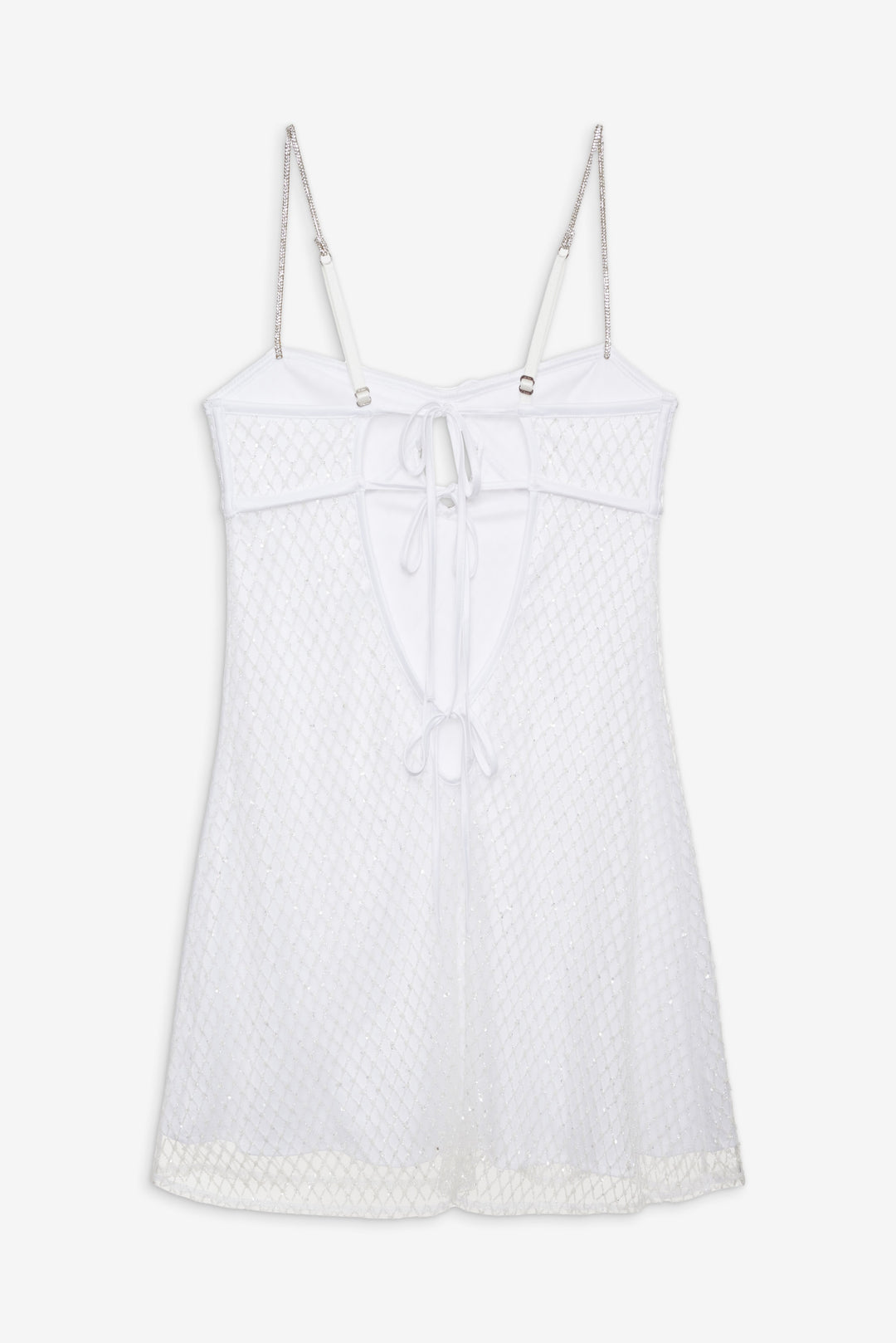 Glitter Slip Dress — White - Image 7