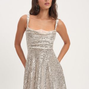 Candice Mini Dress — Silver