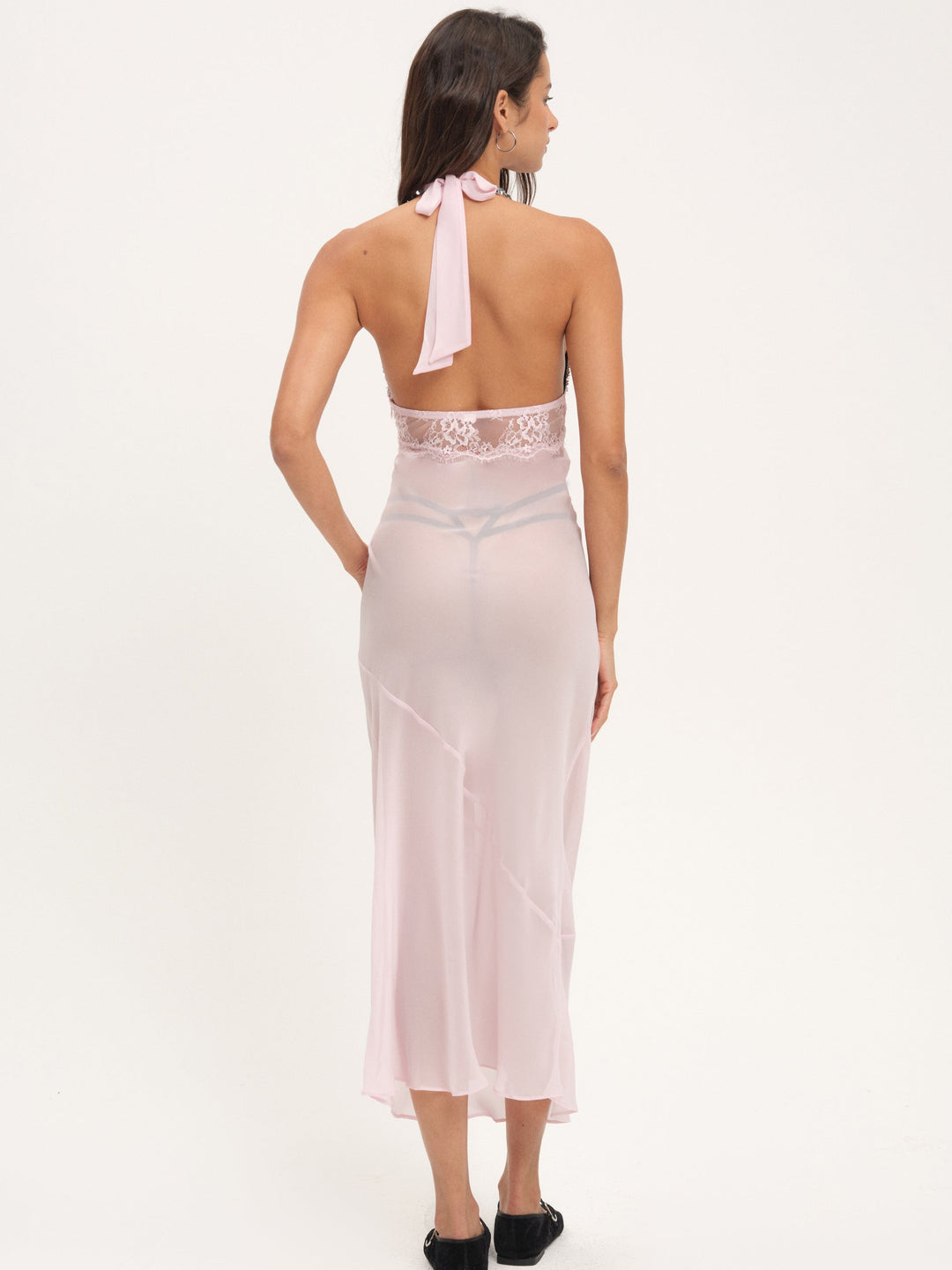 Maia Maxi Slip Dress — Pink - Image 3
