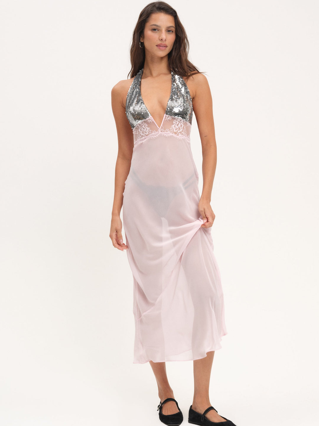 Maia Maxi Slip Dress — Pink - Image 4