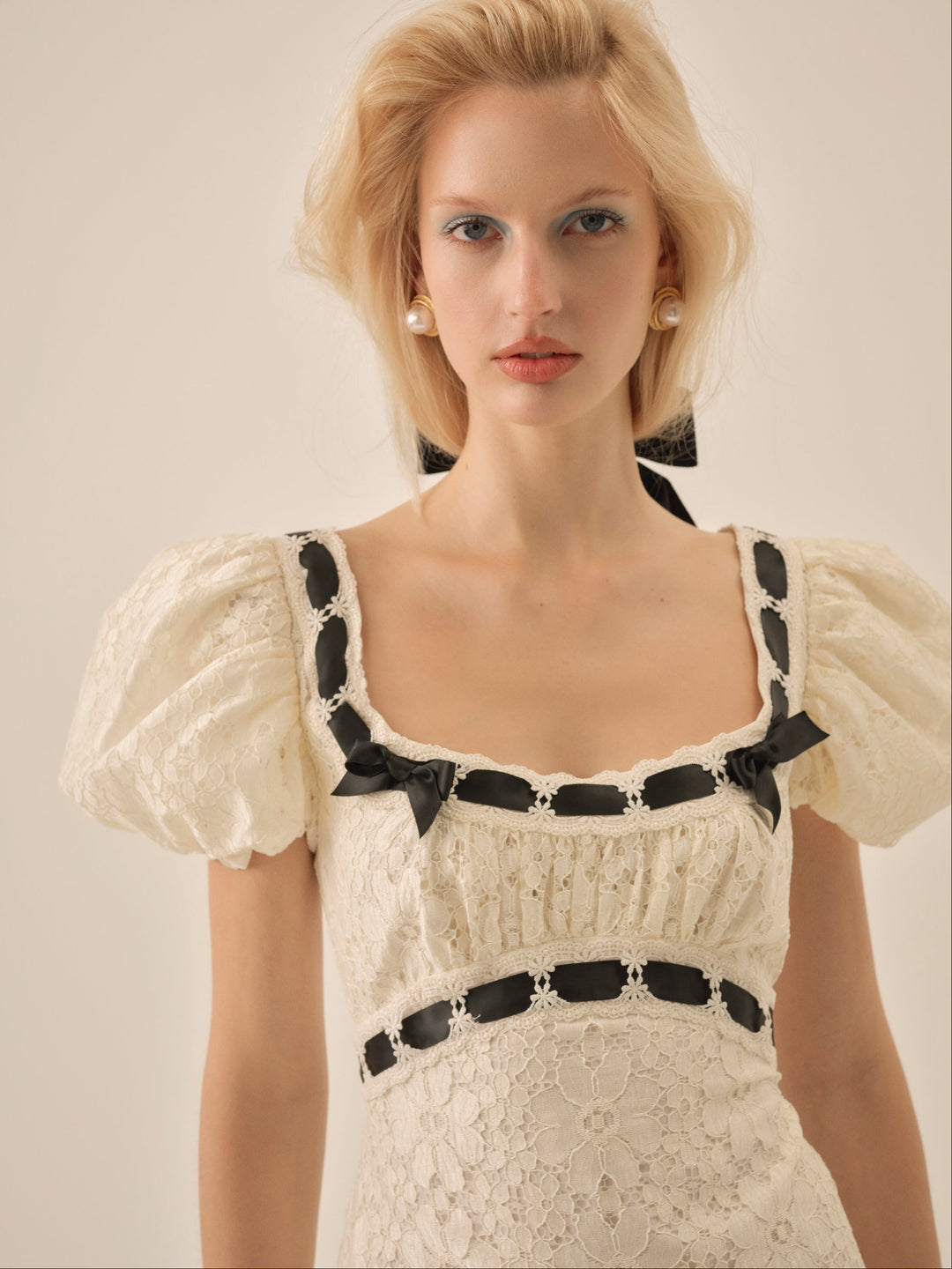Creampuff Lace Maxi Dress — Cream - Image 3