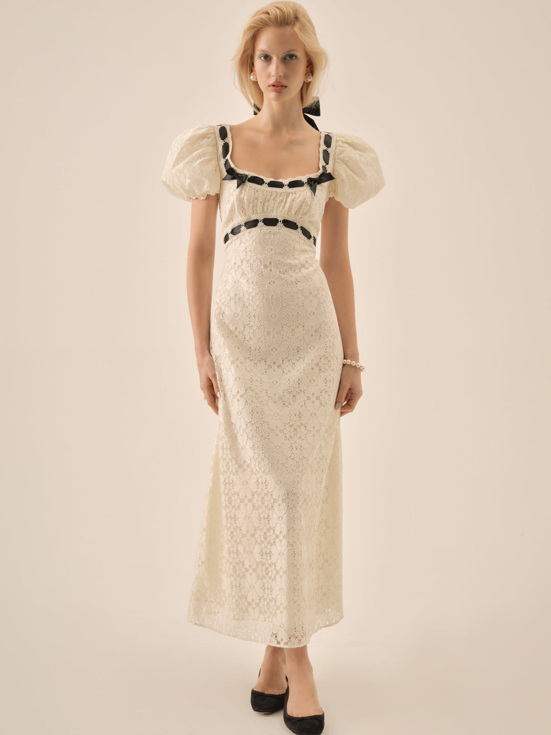 Creampuff Lace Maxi Dress — Cream - Image 4