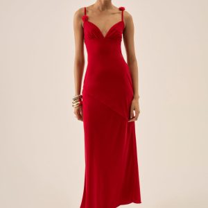 Huda Maxi Dress — Red
