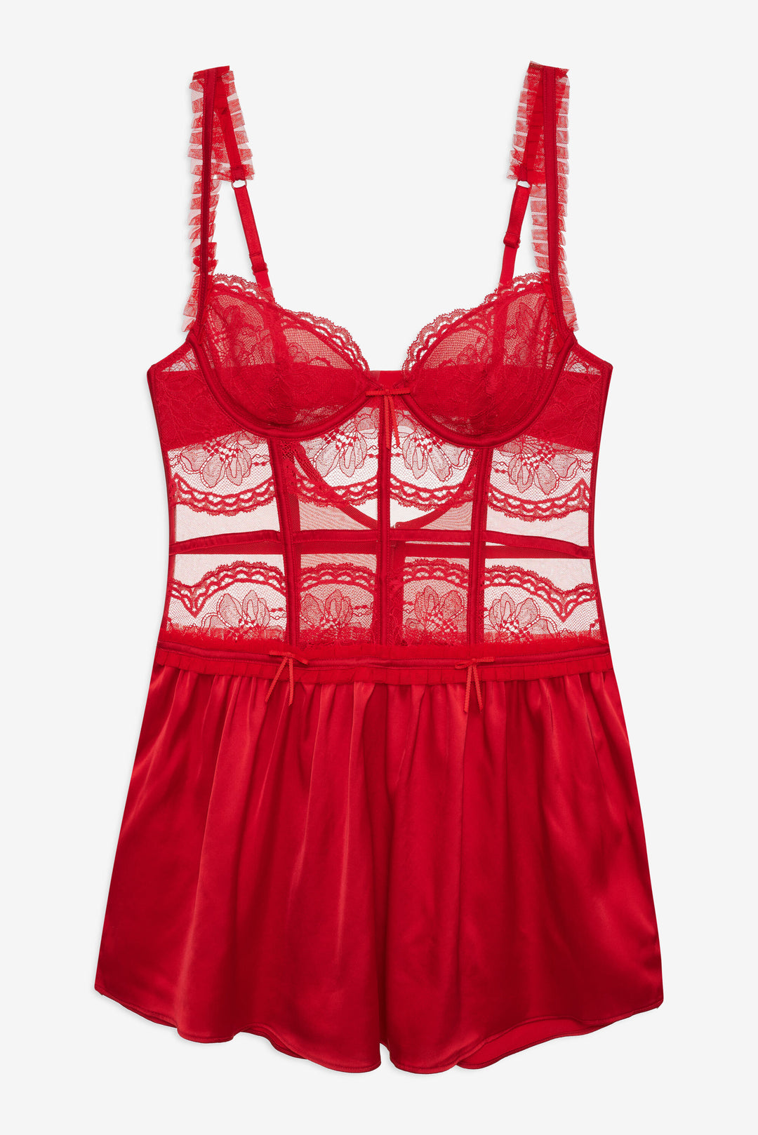 Fiona Lace Slip Dress — Red - Image 5