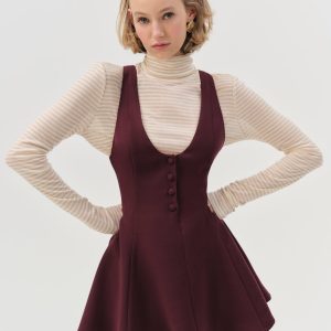 Selena Mini Dress — Burgundy