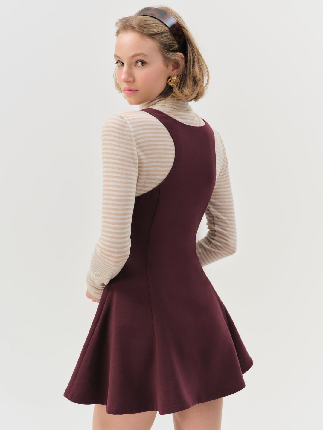 Selena Mini Dress — Burgundy - Image 2