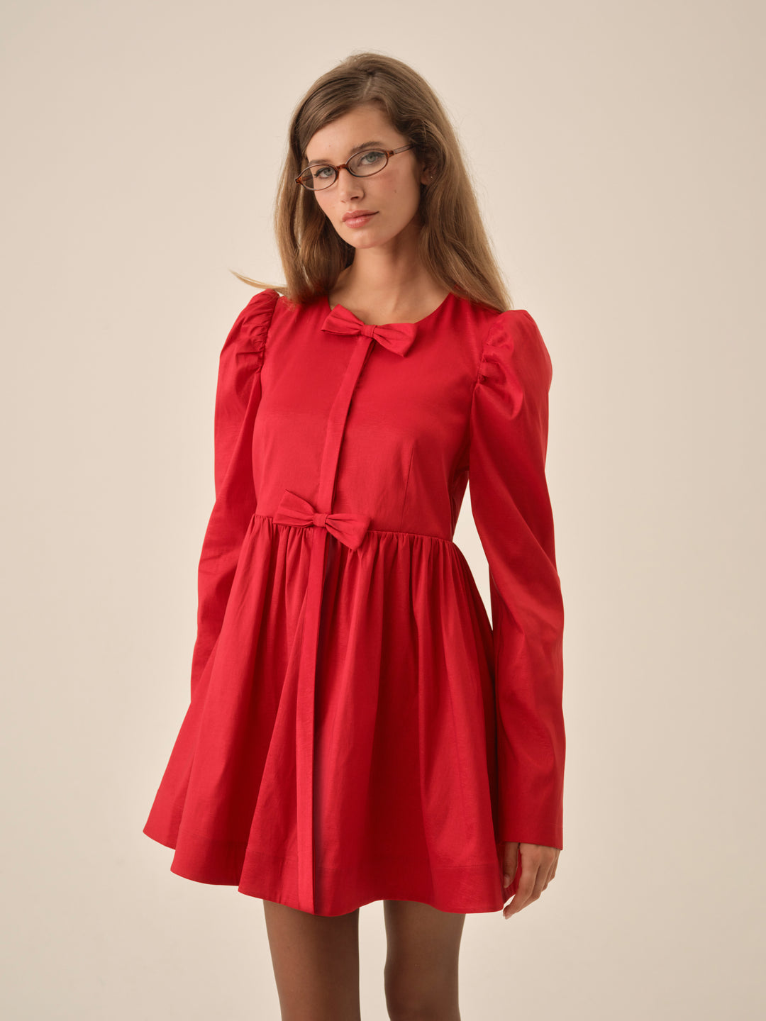 Lucia A-Line Mini Dress — Red - Image 5