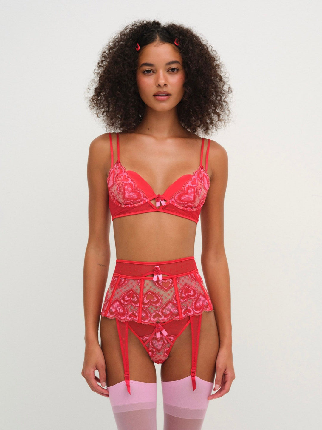 Heartbeat Garter Belt — Red - Image 2
