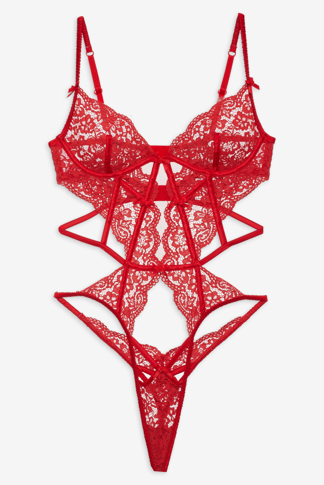 Creamsicle Lace Bodysuit — Red - Image 4