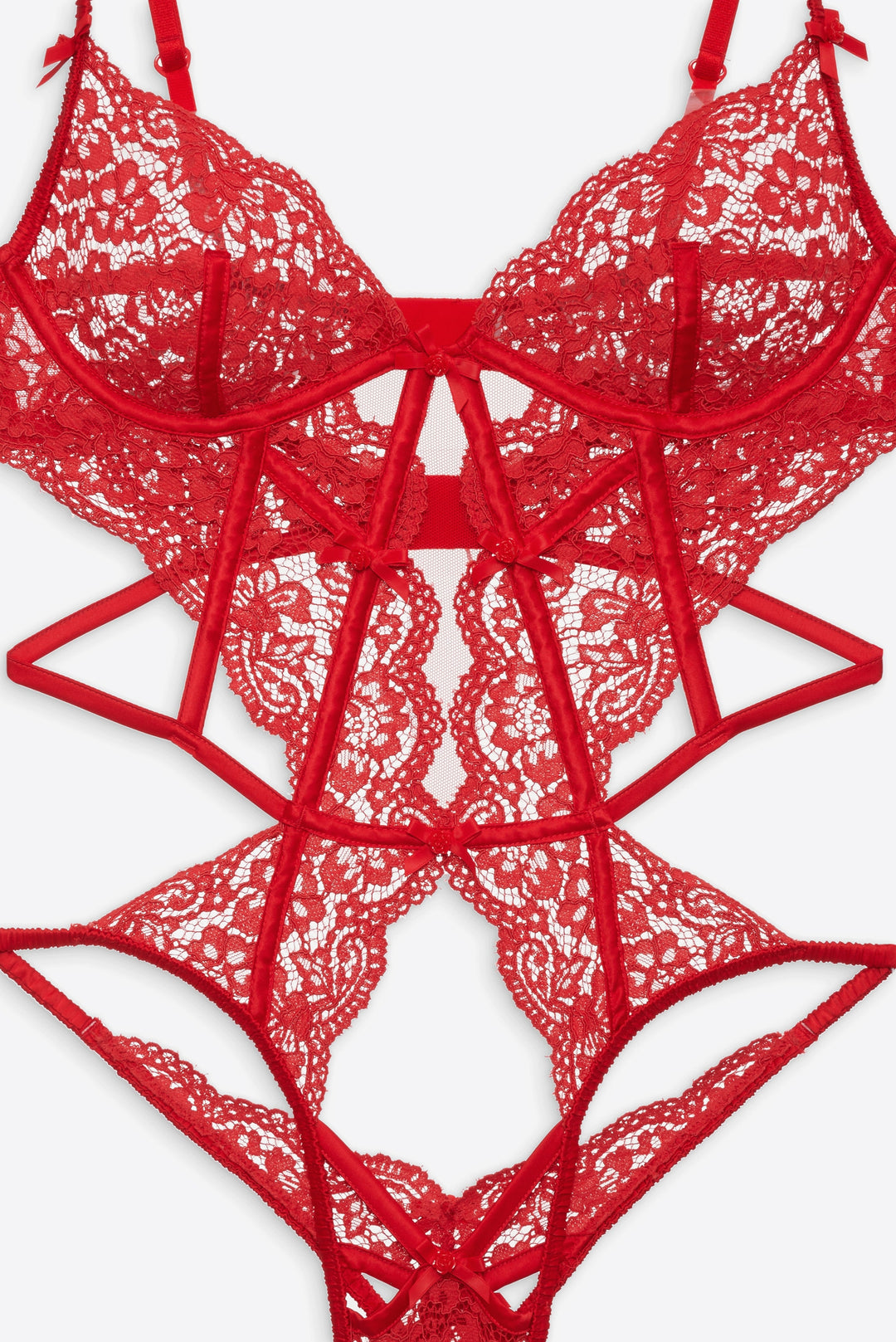 Creamsicle Lace Bodysuit — Red - Image 5