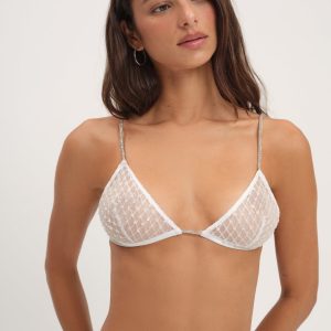 Glitter Bralette — White