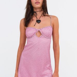 Glitter Slip Dress — Pink