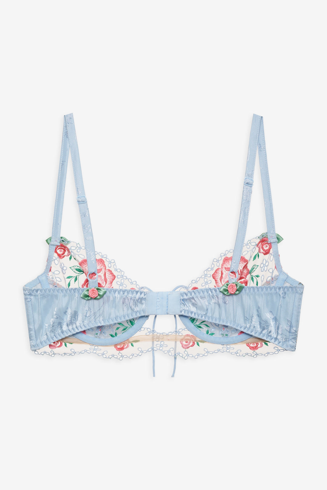 Vintage Rose Eyelet Bra — Blue - Image 8