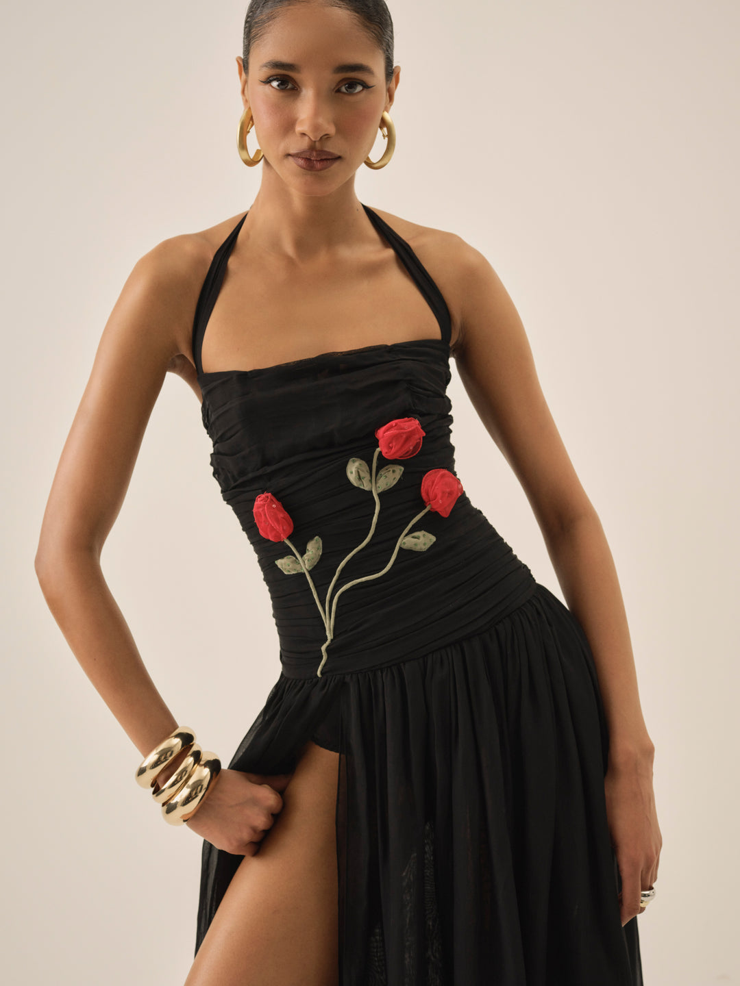 Ophelie Organza Maxi Dress — Black - Image 2