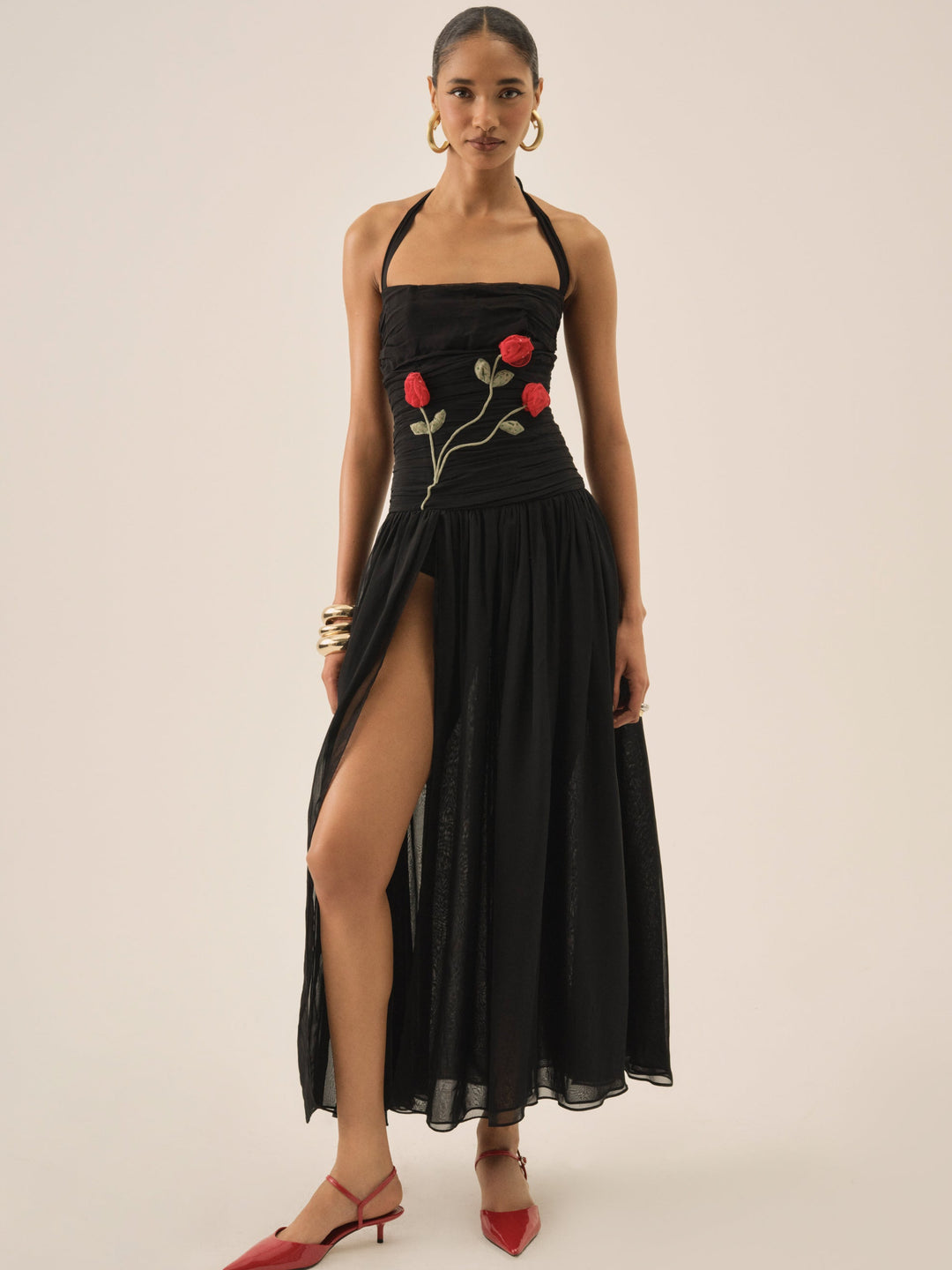 Ophelie Organza Maxi Dress — Black - Image 4
