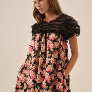 Belmond Floral Mini Dress — Black