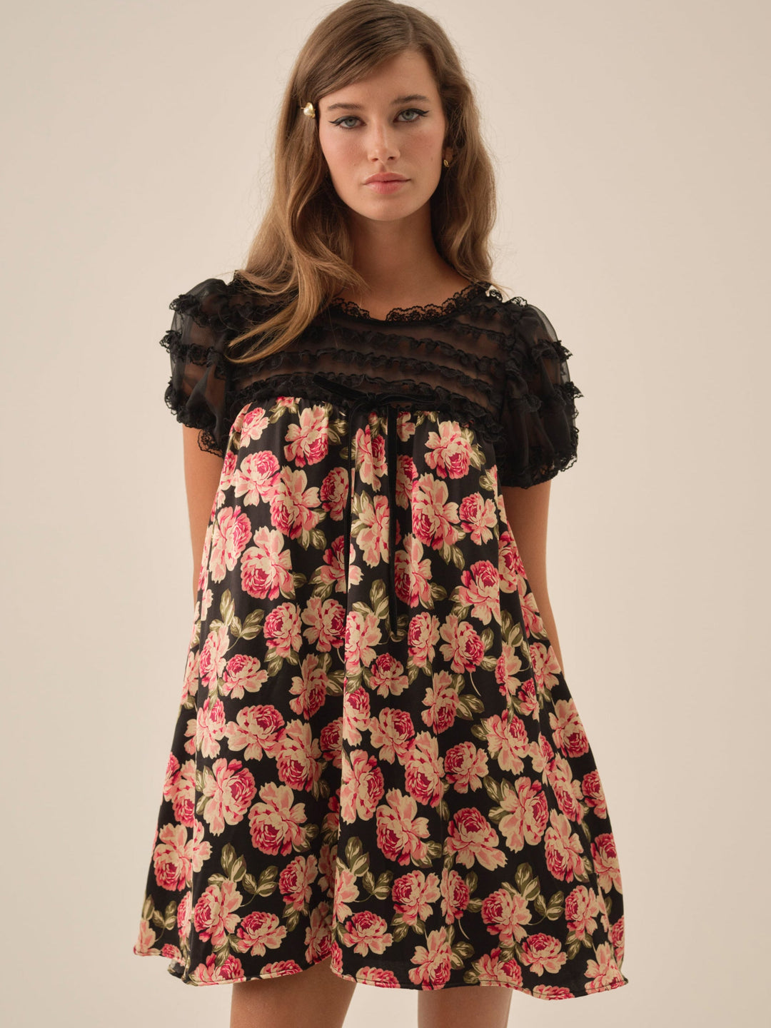 Belmond Floral Mini Dress — Black - Image 4