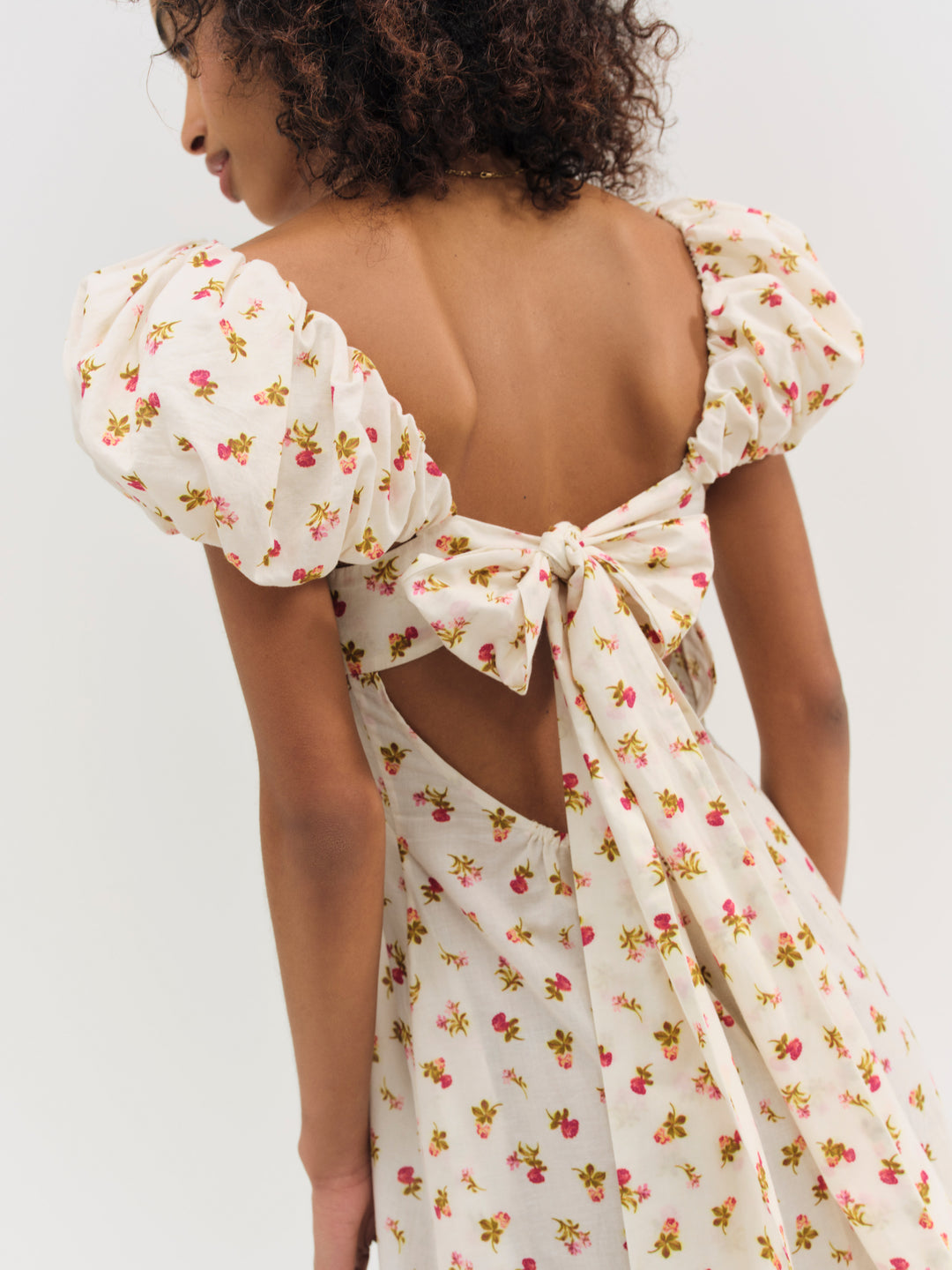 Adahlia Floral Midi Dress — Cream - Image 3