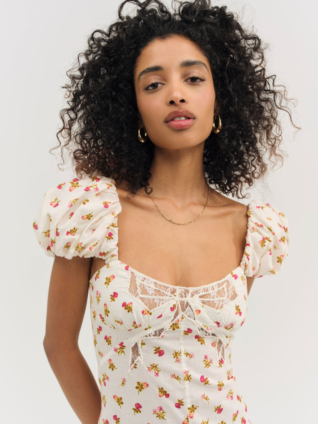 Adahlia Floral Midi Dress — Cream - Image 4