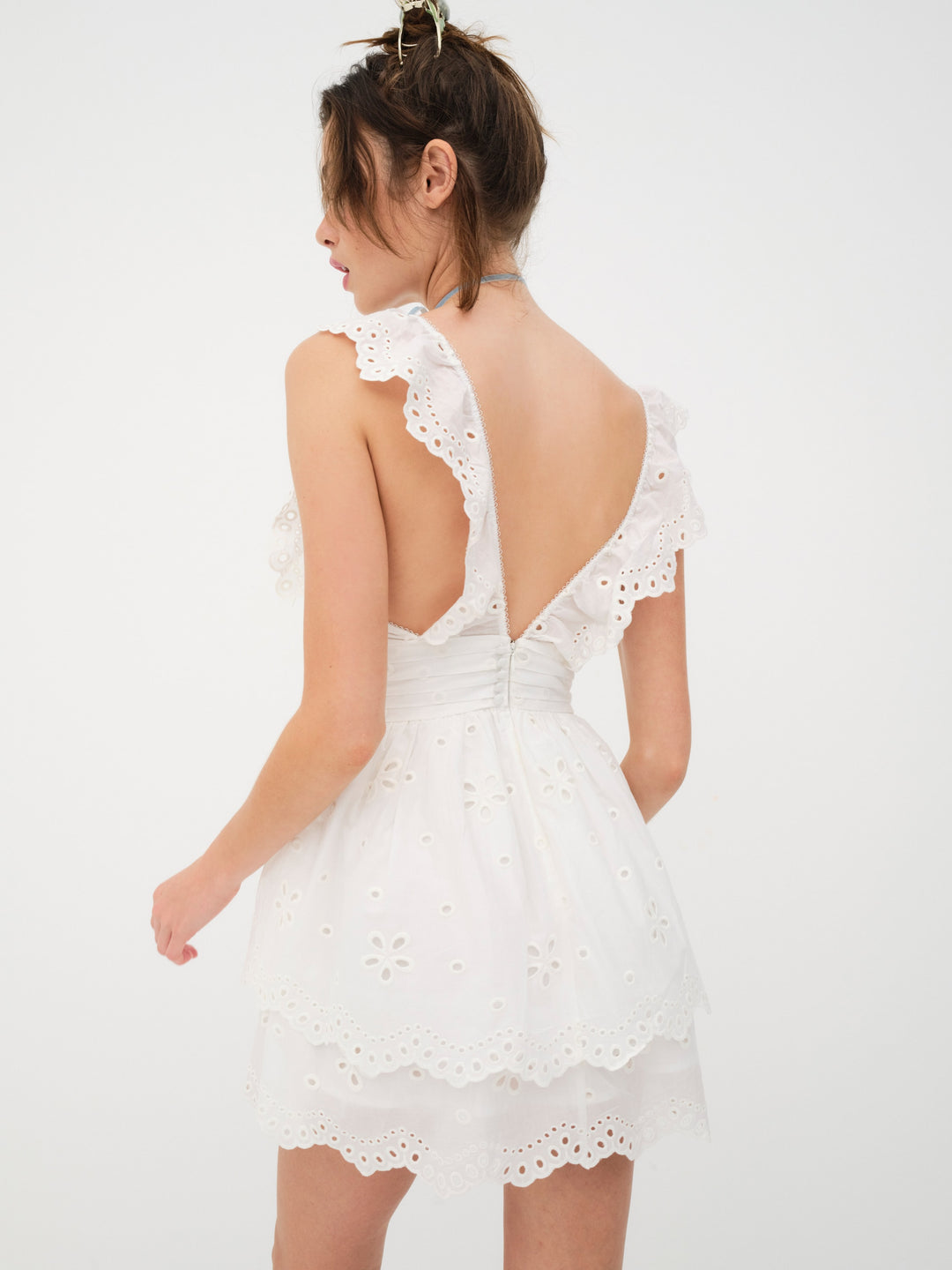 Serena Sleeveless Dress — White - Image 4