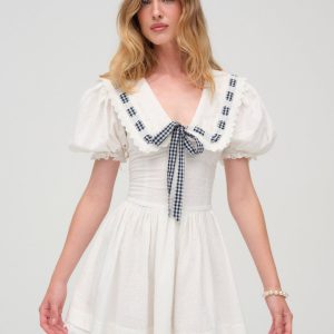 Ruby Ribbon Mini Dress — White