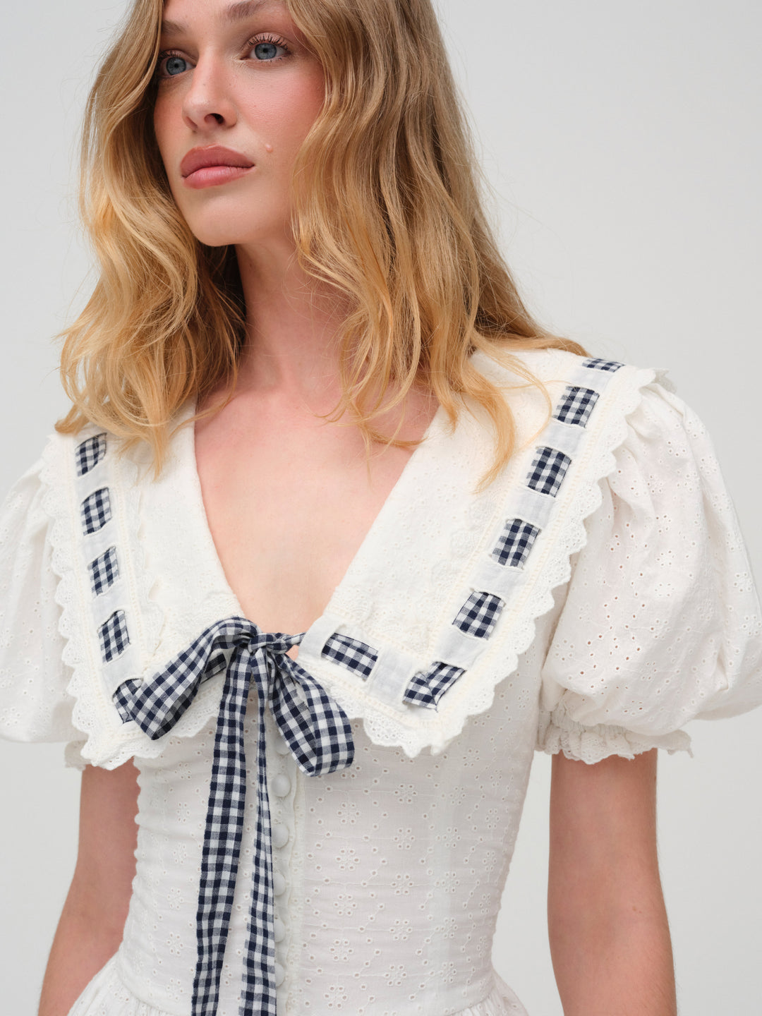 Ruby Ribbon Mini Dress — White - Image 2