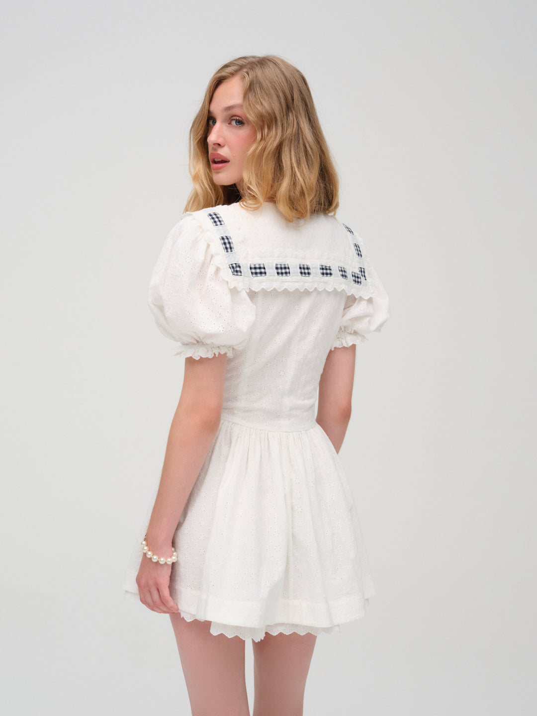 Ruby Ribbon Mini Dress — White - Image 3
