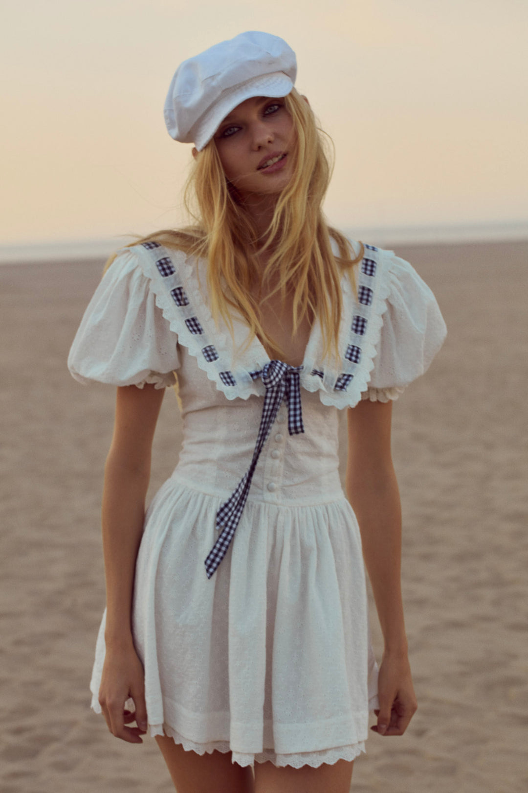 Ruby Ribbon Mini Dress — White - Image 6