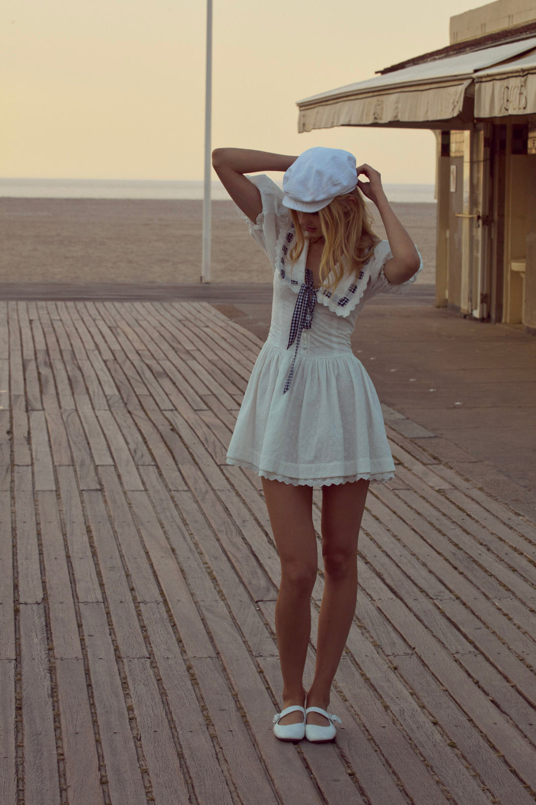 Ruby Ribbon Mini Dress — White - Image 8