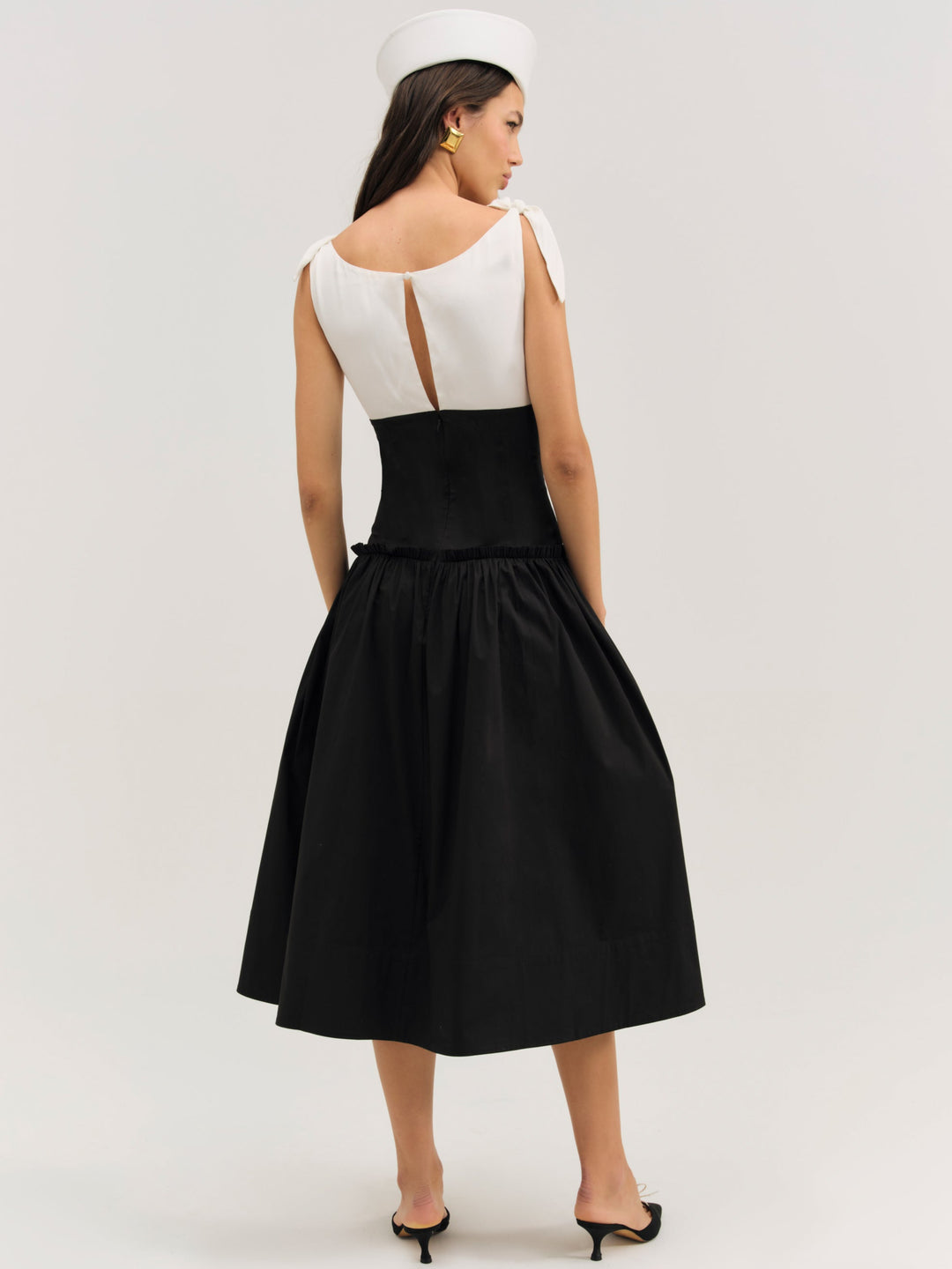 Helena Poplin Midi Dress — Black - Image 2