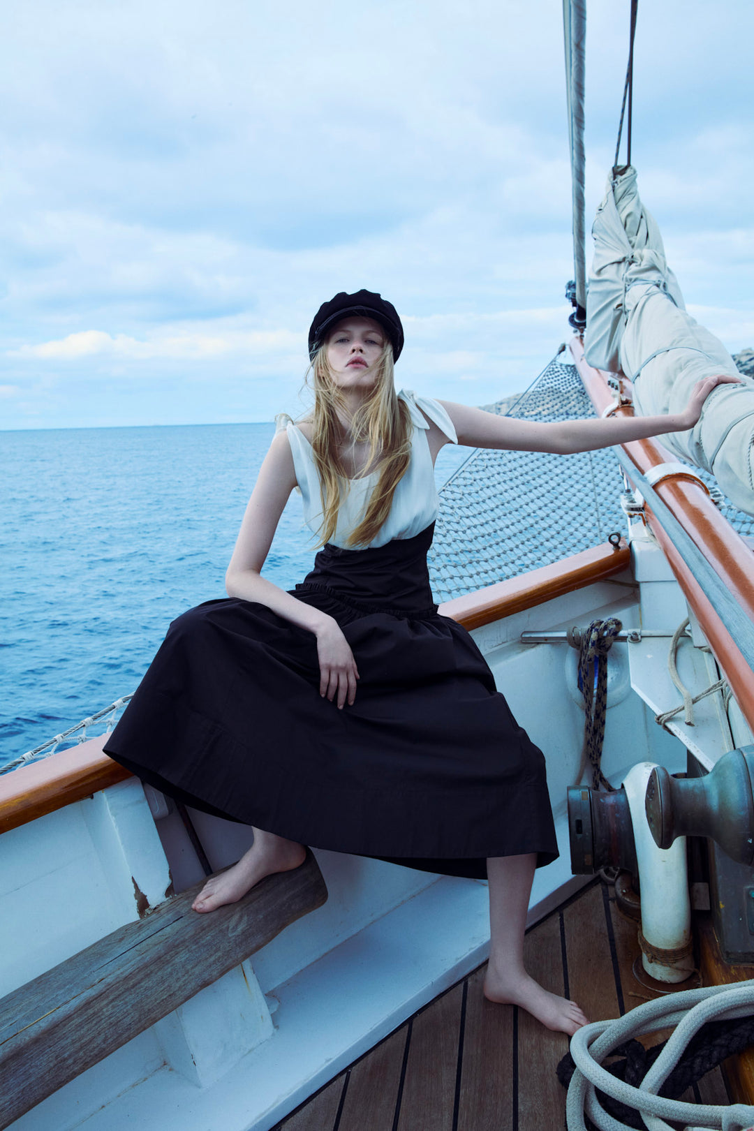 Helena Poplin Midi Dress — Black - Image 4