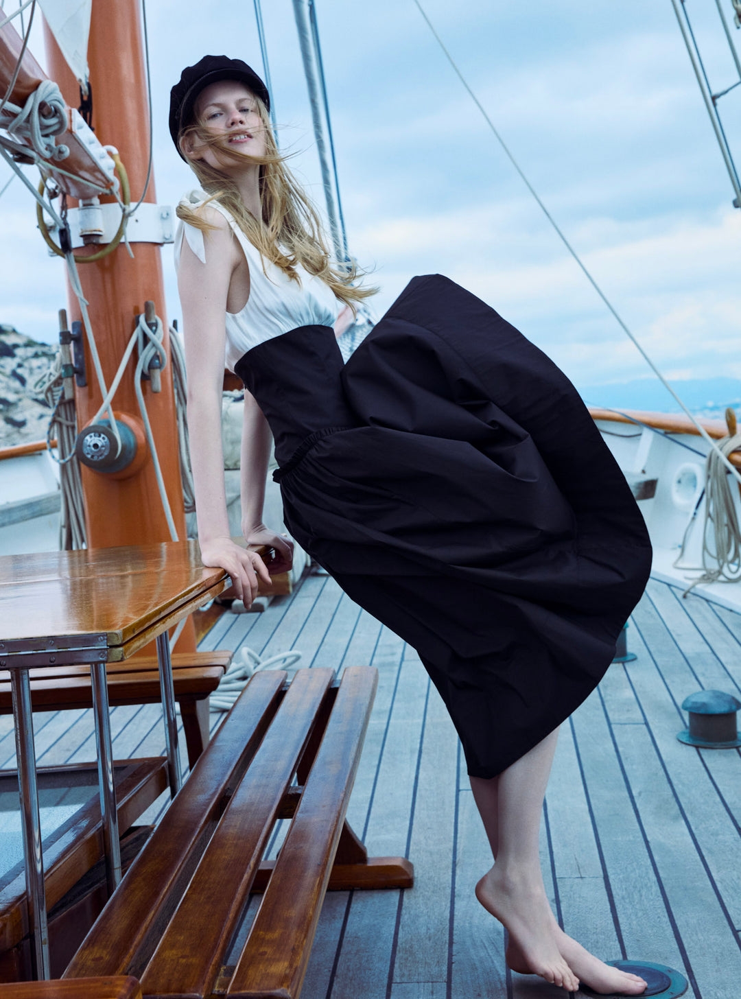 Helena Poplin Midi Dress — Black - Image 5