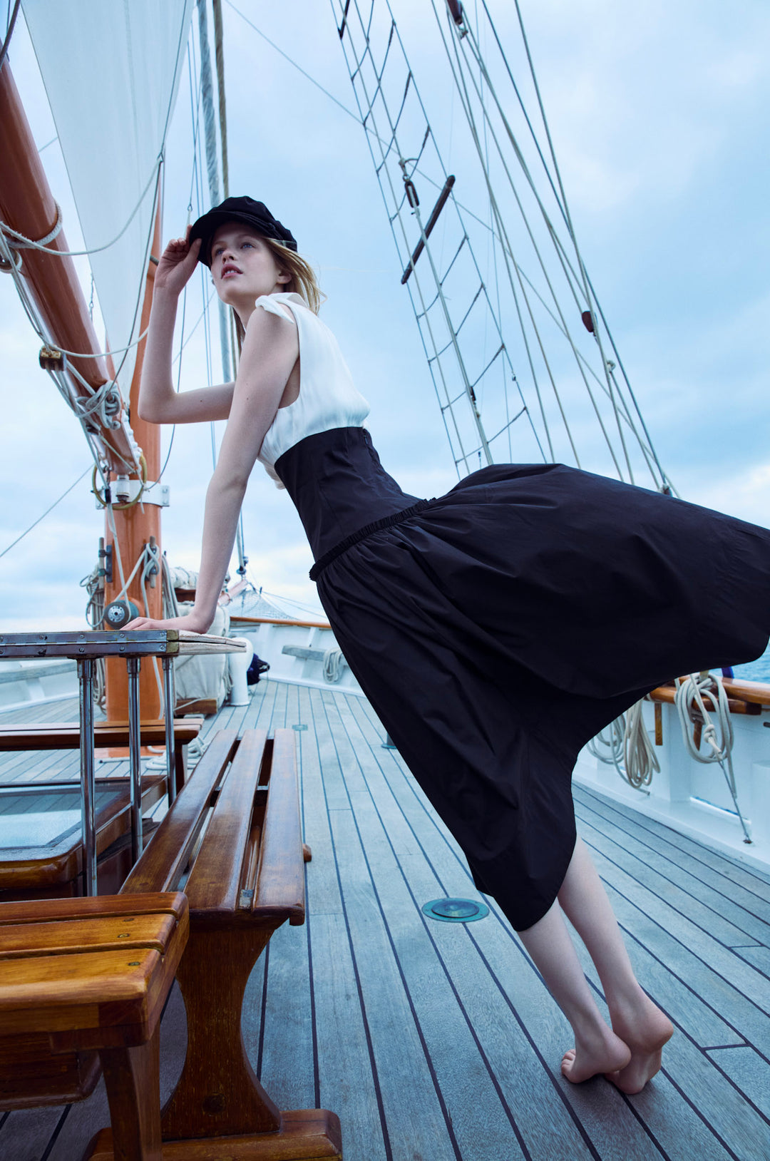 Helena Poplin Midi Dress — Black - Image 6