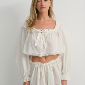 Venetia Sleep Top — Vintage Cream