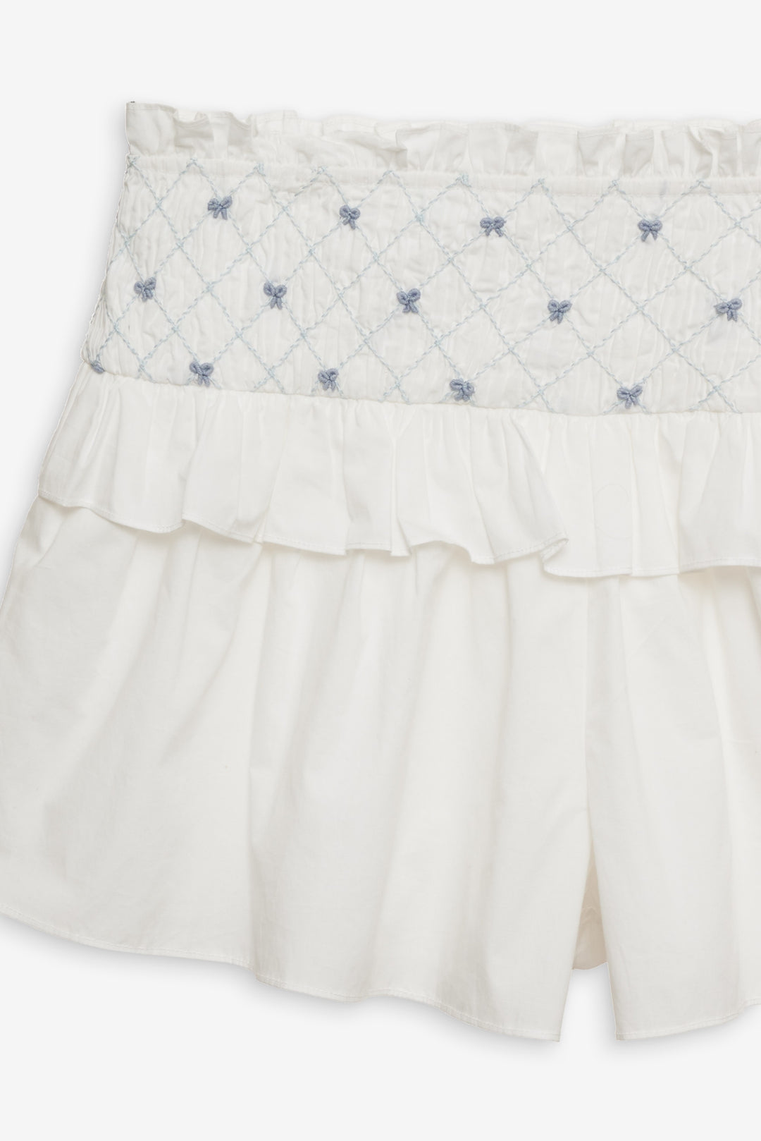 Birdie Bow Smocked Short — White - Image 6