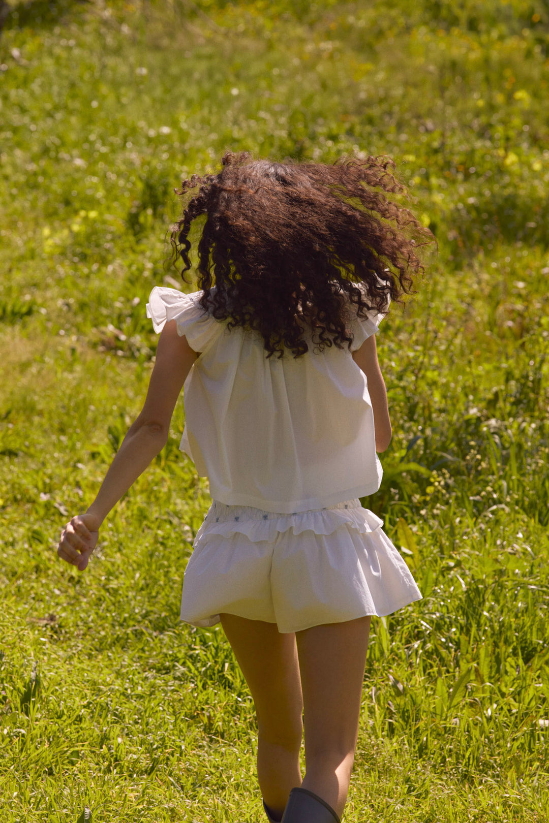 Birdie Bow Smocked Short — White - Image 9