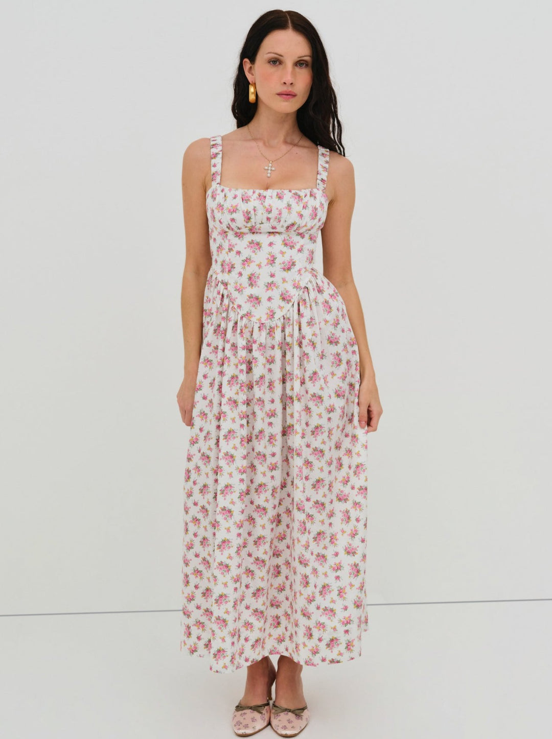 Etienne Midi Dress — Pink - Image 3