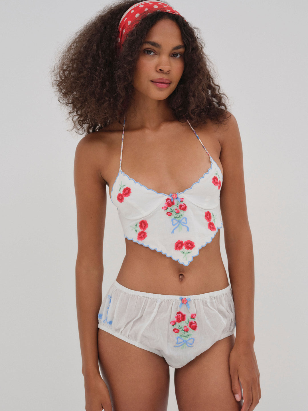 Forget Me Not Embroidery Bloomer Panty — White - Image 2
