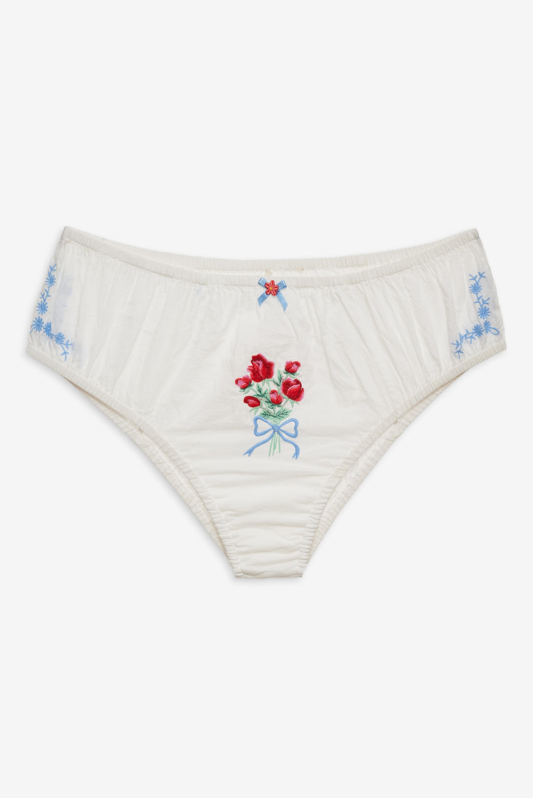 Forget Me Not Embroidery Bloomer Panty — White - Image 4