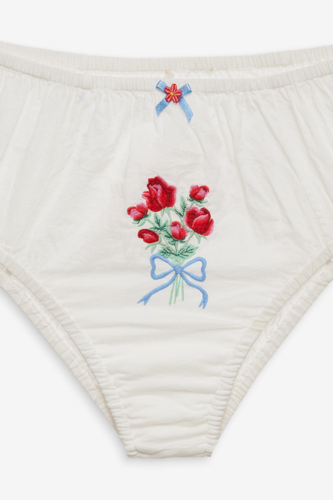 Forget Me Not Embroidery Bloomer Panty — White - Image 5