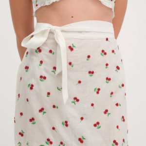 Beaded Cherries Apron — Red
