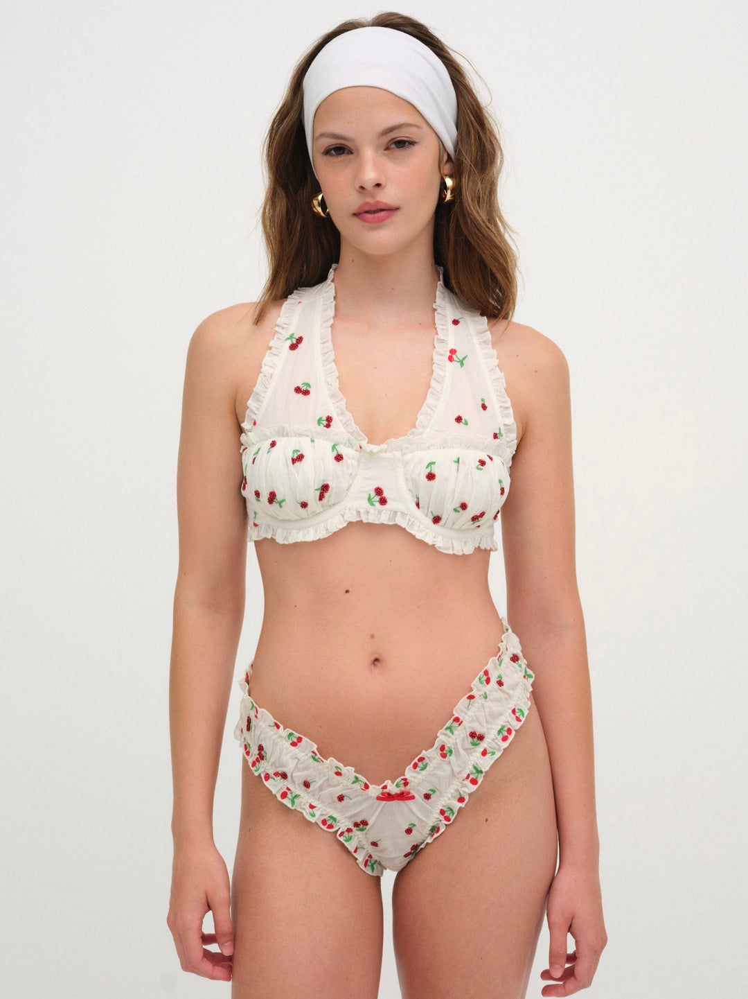 Beaded Cherries Underwire Bra — Red - Image 3